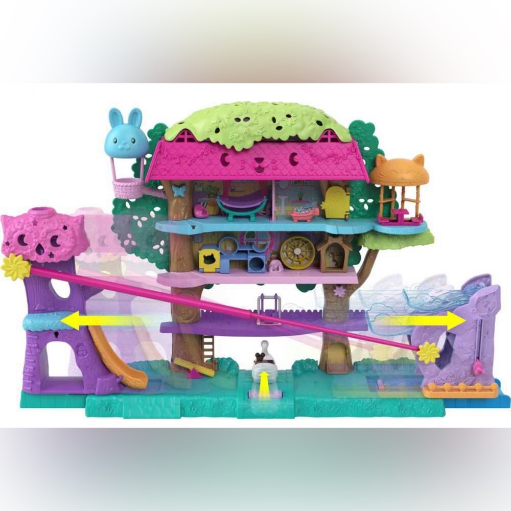 POLLY POCKET - DOLLHOUSE PET ADVENTURE TREEHOUSE - Expandable with child wand - Picture 2 of 4